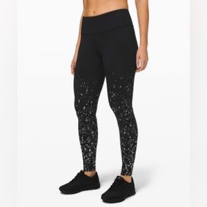 Lululemon Women Speed Wunder Tight 28 Spark Black Silver, size 4